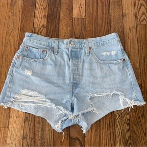 Levi’s 501 Original Button Fly High Rise Denim Frayed Shorts W 31